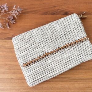 Cream Woven Clutch